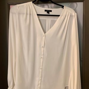 RW&Co white chiffon blouse